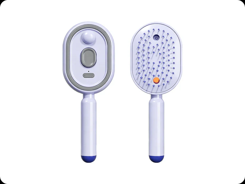 3-in-1 Electric Mist Detangling Brush for Frizz & Scalp Massage