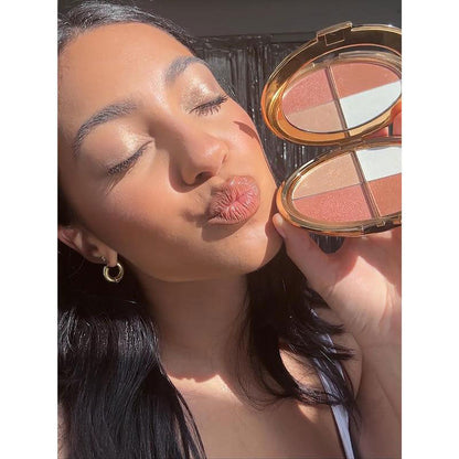 ☄️Last 3 hours 60% off⏰eye & cheek palette - eyeshadow and highlighter makeup (with Detachable Brush)