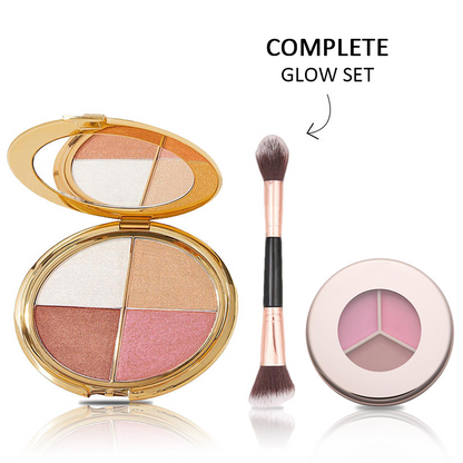 ☄️Last 3 hours 60% off⏰eye & cheek palette - eyeshadow and highlighter makeup (with Detachable Brush)